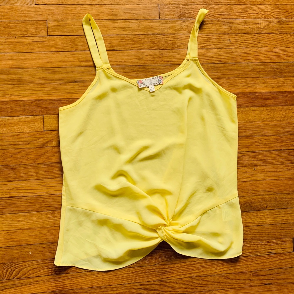 Yellow Front Twist Tie Tank